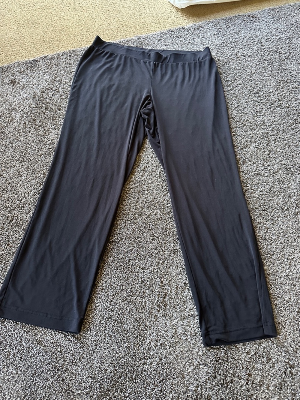Christopher & Banks XL Woman’s Black Stretch Lounge Wide Pants Office Staple